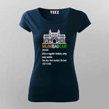 mumbaikar navy Half Sleeve T Shirt For Women