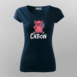 Funny Chemistry Cat T-Shirt For Women | Cation Science