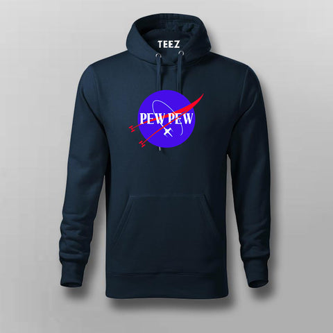 Pew Pew Navy Hoodie For Men