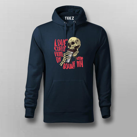 Love Coffee Hoodie for Men | Funny Skeleton Coffee Lover