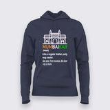 Mumbaikar navy hoodie for Women