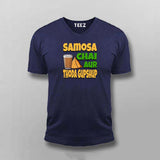 Samosa Chai & Gupshup T-Shirt  For Men - Fun Desi Vibes