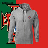 Portugal National Team  Cotton & Zipper Hoodie for Men