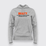 Quality Conflict Women Hoodie - Programmers vs. Testers by Teez