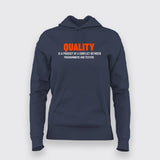 Quality Conflict Women Hoodie - Programmers vs. Testers by Teez