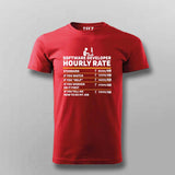 Software Developer Hourly Rate T-Shirt for Men-Funny Coder Tee