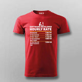 Software Developer Hourly Rate T-Shirt for Men-Funny Coder Tee