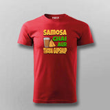 Samosa Chai & Gupshup T-Shirt  For Men - Fun Desi Vibes