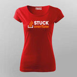 Stuck Overflow T-Shirt For Women – Funny Programmer & Developer