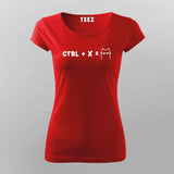 "Ctrl + X = Shortcat" Funny Women's T-Shirt for Cat Lovers