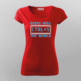 Geeks Will Ctrl+S The World T-Shirt For Women