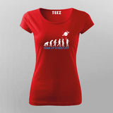 Red Half Sleeve T Shirt For Women