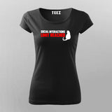 Social Interactions Limit Reached Women Tee - Introvert's Essential by Teez