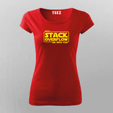 May Stackoverflow be with you funny Programming Stack Overflow T-shirt for Women.