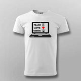 Peace Love Coding T-Shirt For Men – Programmer’s Essential Wear