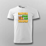 Samosa Chai & Gupshup T-Shirt  For Men - Fun Desi Vibes