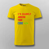 I'm Silently Judging Your Code T-Shirt For Men - Funny Programmer