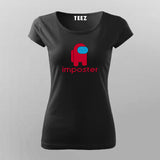 amongusimposterBlackHalfSleeveTShirtForWomen