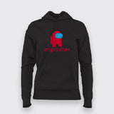 amongusimposterBlackHoodieForWomen