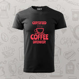 Certified Coffee Drinker T-Shirt for Men-Caffeine Lover Tee