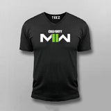 call of duty mw2 Black V Neck T Shirt For Men