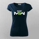 call of duty mw2 Navy Half Sleeve T Shirt For Women