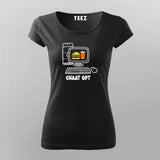 chaat gpt Black Half Sleeve T Shirt For Women