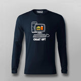 chaat gpt Navy Full Sleeve T Shirt For Men