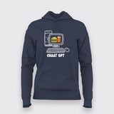 chaat gpt Navy Hoodie For Wom