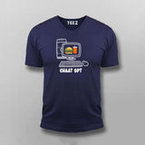 chaat gpt Navy V  Neck T Shirt For Men