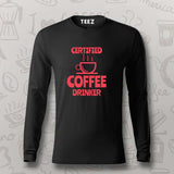 Certified Coffee Drinker T-Shirt for Men-Caffeine Lover Tee