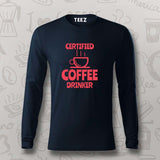 Certified Coffee Drinker T-Shirt for Men-Caffeine Lover Tee