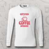 Certified Coffee Drinker T-Shirt for Men-Caffeine Lover Tee