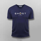 ghost of yotei Navy V Neck T Shirt For Men