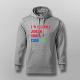 I'm Silently Judging Your Code T-Shirt For Men - Funny Programmer