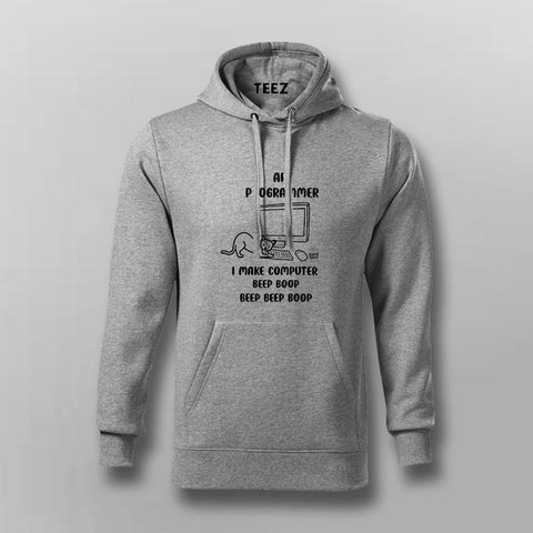 I Are Programmer Hoodie For Men – Funny Coding & Cat Lover Tee