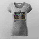 Software Developer Hourly Rate T-Shirt for Women-Funny Coder Tee