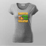 Samosa Chai & Gupshup T-Shirt  For Women - Fun Desi Vibes