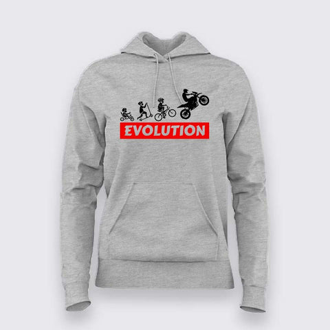 Bike Evolution Hoodie For Women - Biker's Journey