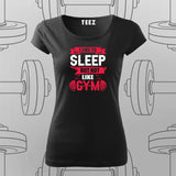 Sleep vs. Gym Funny Fitness T-Shirt – For Women