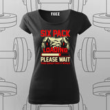 Six Pack Loading Funny Gym T-Shirt For Women