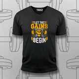 Let the Gains Begin T-Shirt For Men – Motivational Gym