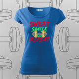 Sweat, Smile & Repeat Gym T-shirt For Women