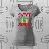 Sweat, Smile & Repeat Gym T-shirt For Women