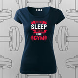 Sleep vs. Gym Funny Fitness T-Shirt – For Women