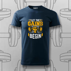 Let the Gains Begin T-Shirt For Men – Motivational Gym