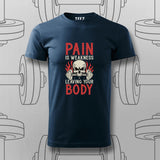 Pain Is Weakness – Gym Motivation T-Shirt For Men