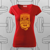 No Excuses Gym T-Shirt For Women – Build Muscles, Not Excuses