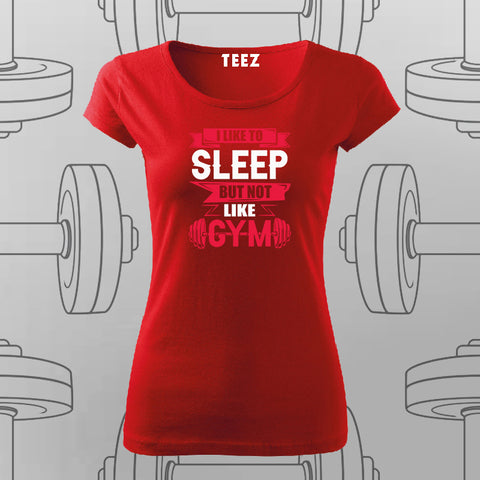 Sleep vs. Gym Funny Fitness T-Shirt – For Women