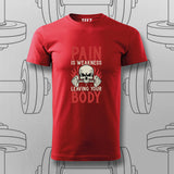 Pain Is Weakness – Gym Motivation T-Shirt For Men